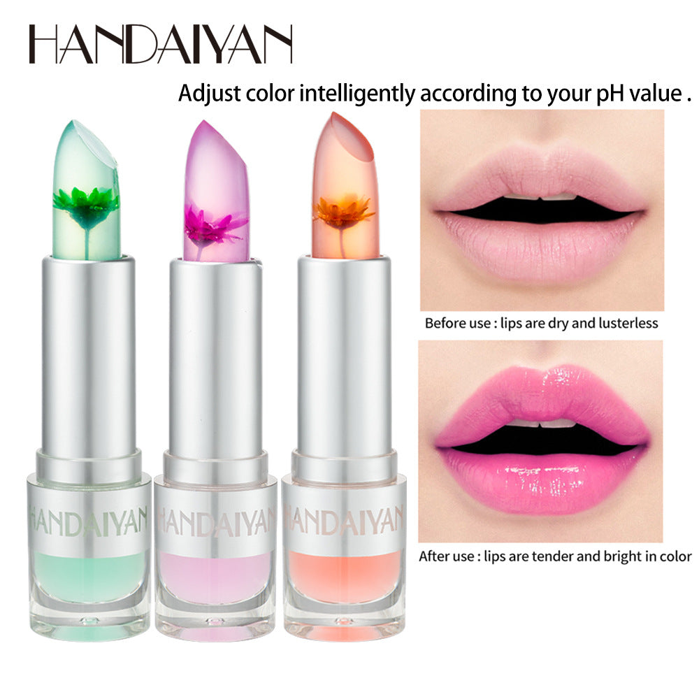 HANDAIYAN Warm Lipstick Flower Color Changing Moisturizing Lipstick Is Not Easy To Fade And Does Not Take Off Makeup - Korvel