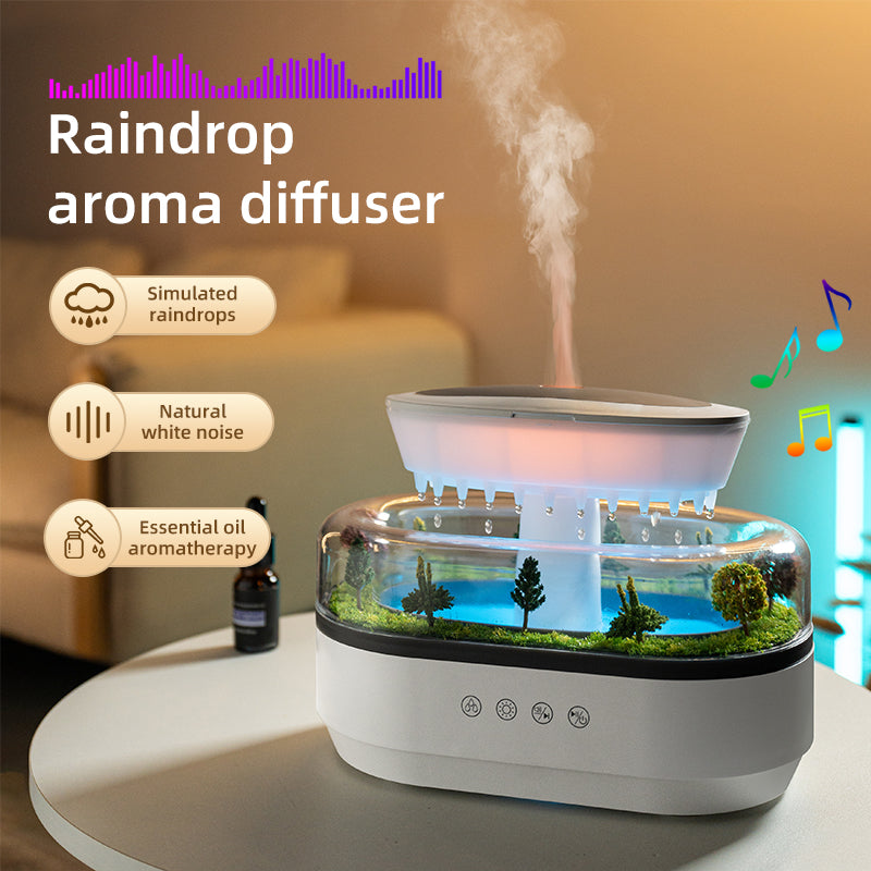 Smart Cool Mist Raindrop Air Humidifier - Portable Aroma Diffuser