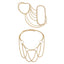 Punk women's hollow metal tassel chest chain U-shaped cross sexy French waist chain - Korvel
