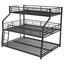 Twin XL/Full XL/Queen Triple Bunk Bed with Long and Short Ladder and Full-Length Guardrails Black - Korvel