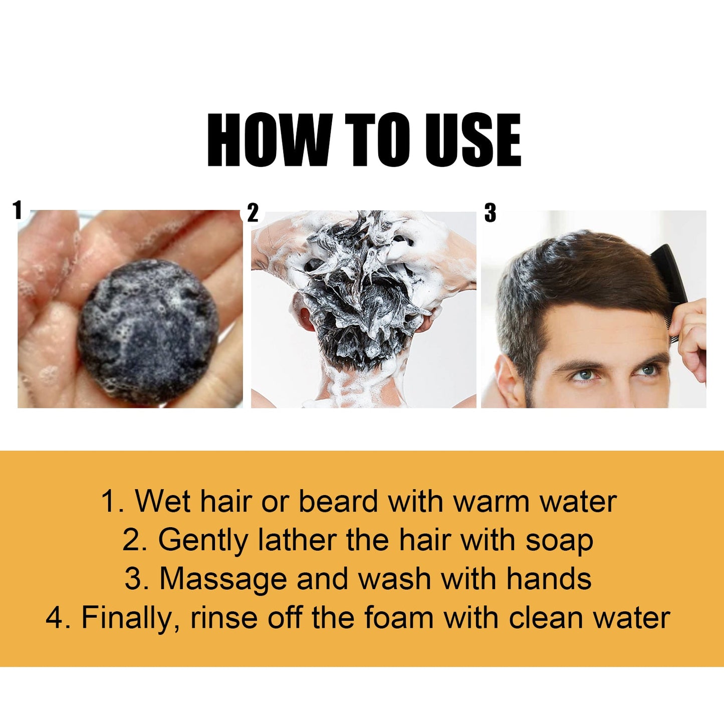 Premium Black Soap Shampoo for Strong, Shiny Hair
