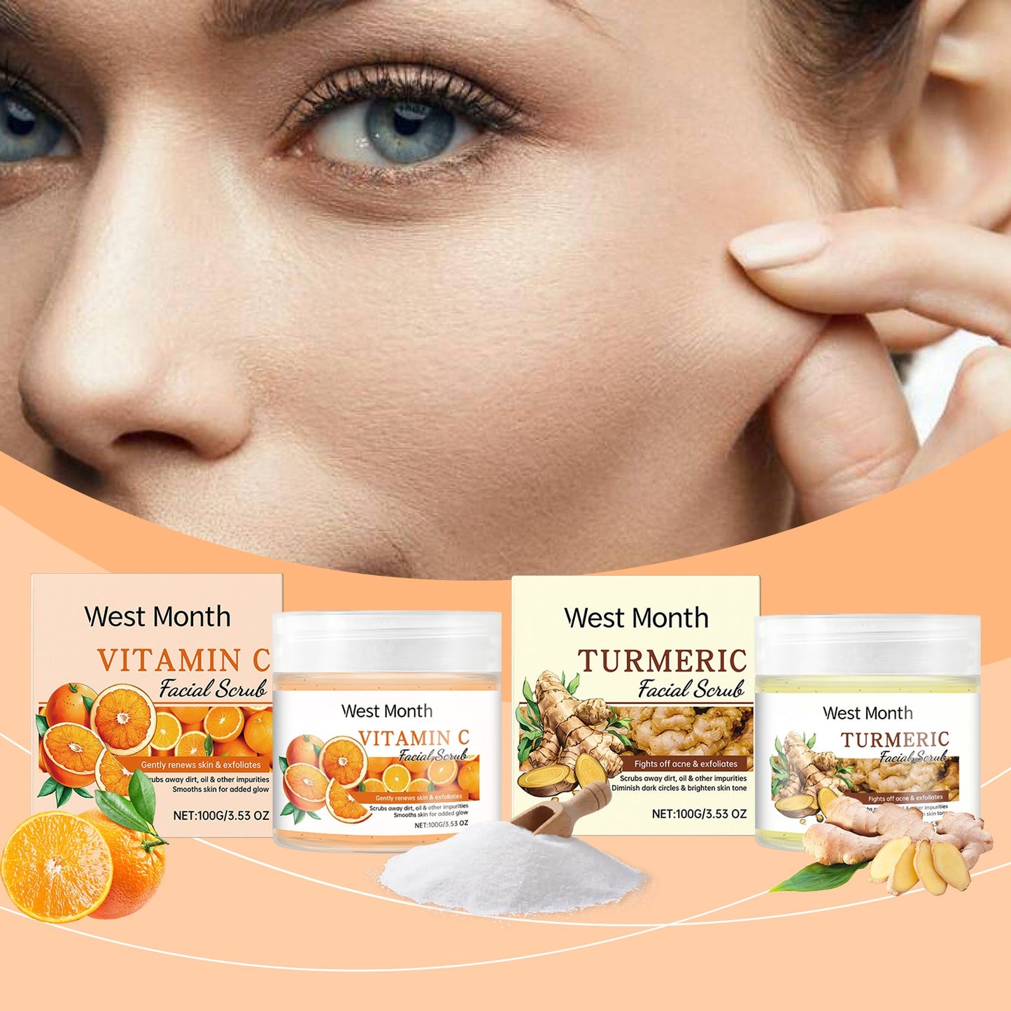 Facial Scrub Gently Cleanses Facial Skin, Exfoliates, Moisturizes, Moisturizes And Brightened - Korvel