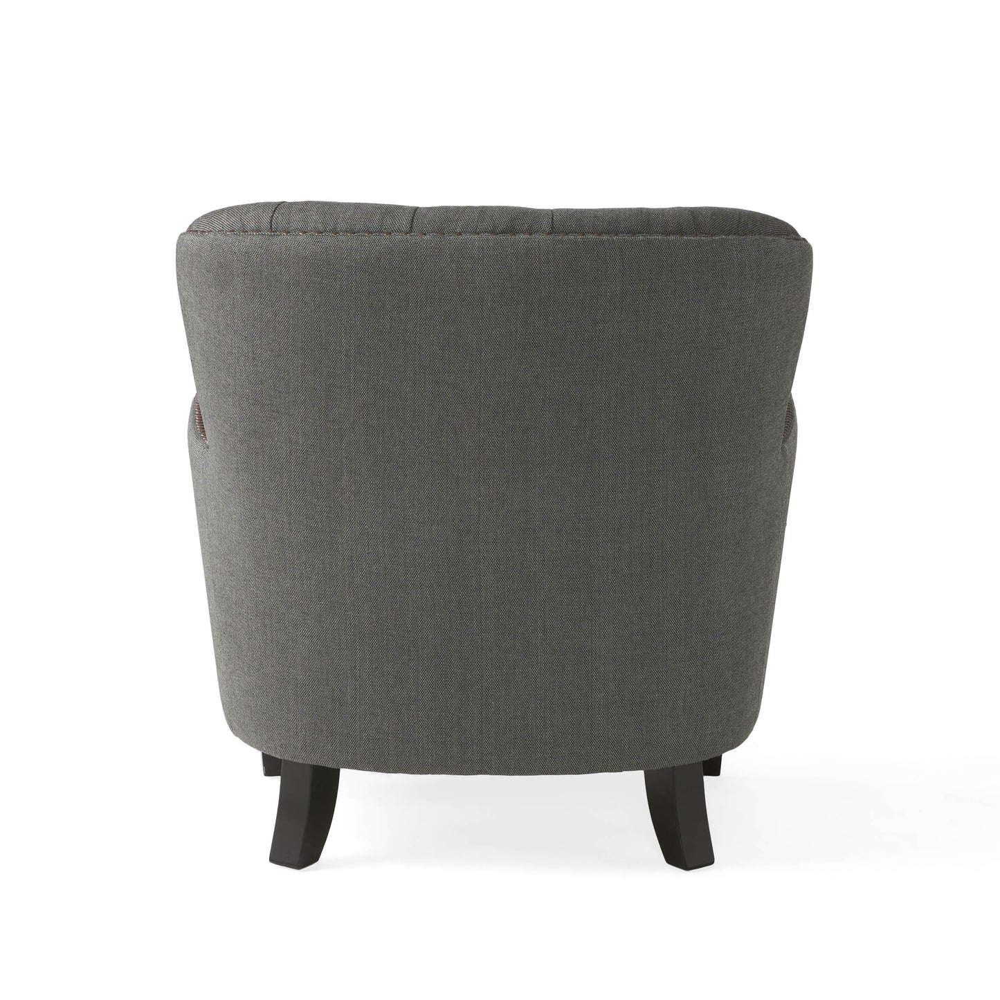 Modern grey fabric club chair and Ottoman set, stylish cushioned armchair, paired with Ottoman style - Korvel