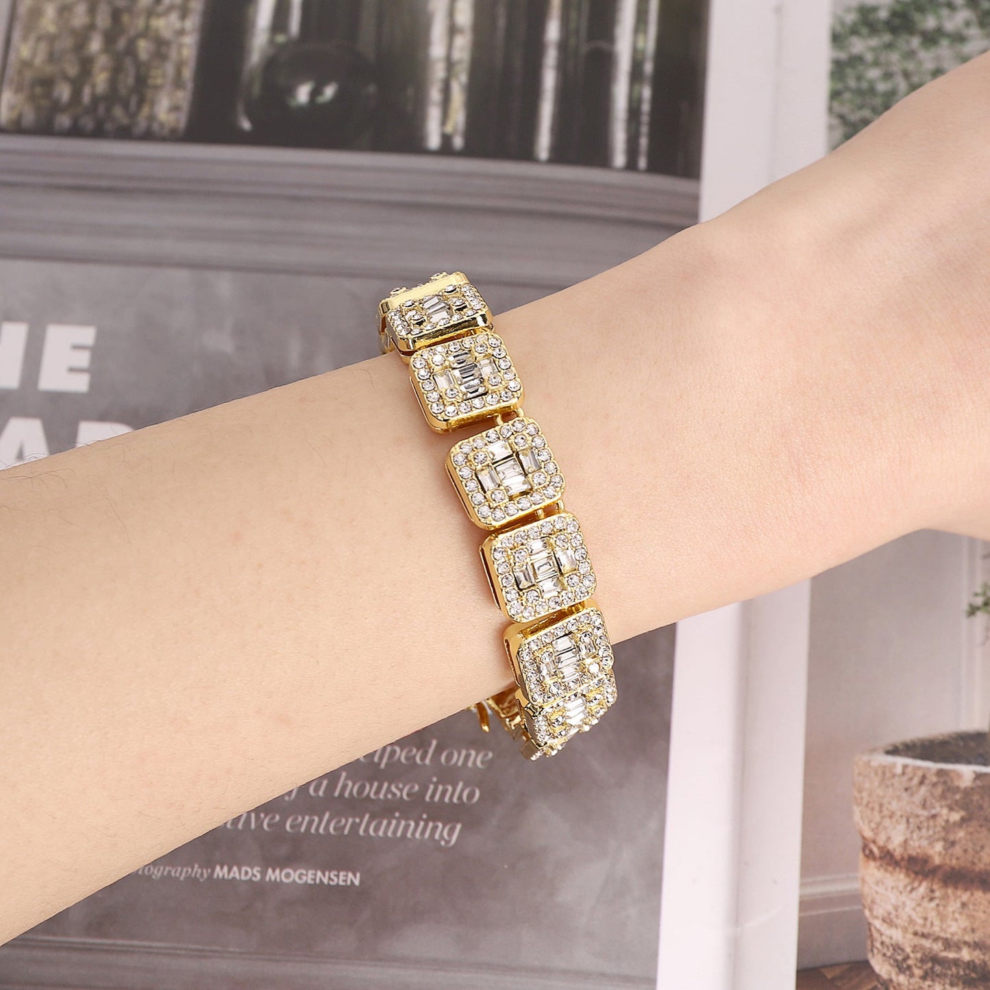 Cuban chain fashion new product square rock sugar chain 13mm necklace bracelet niche hip-hop jewelry accessories - Korvel