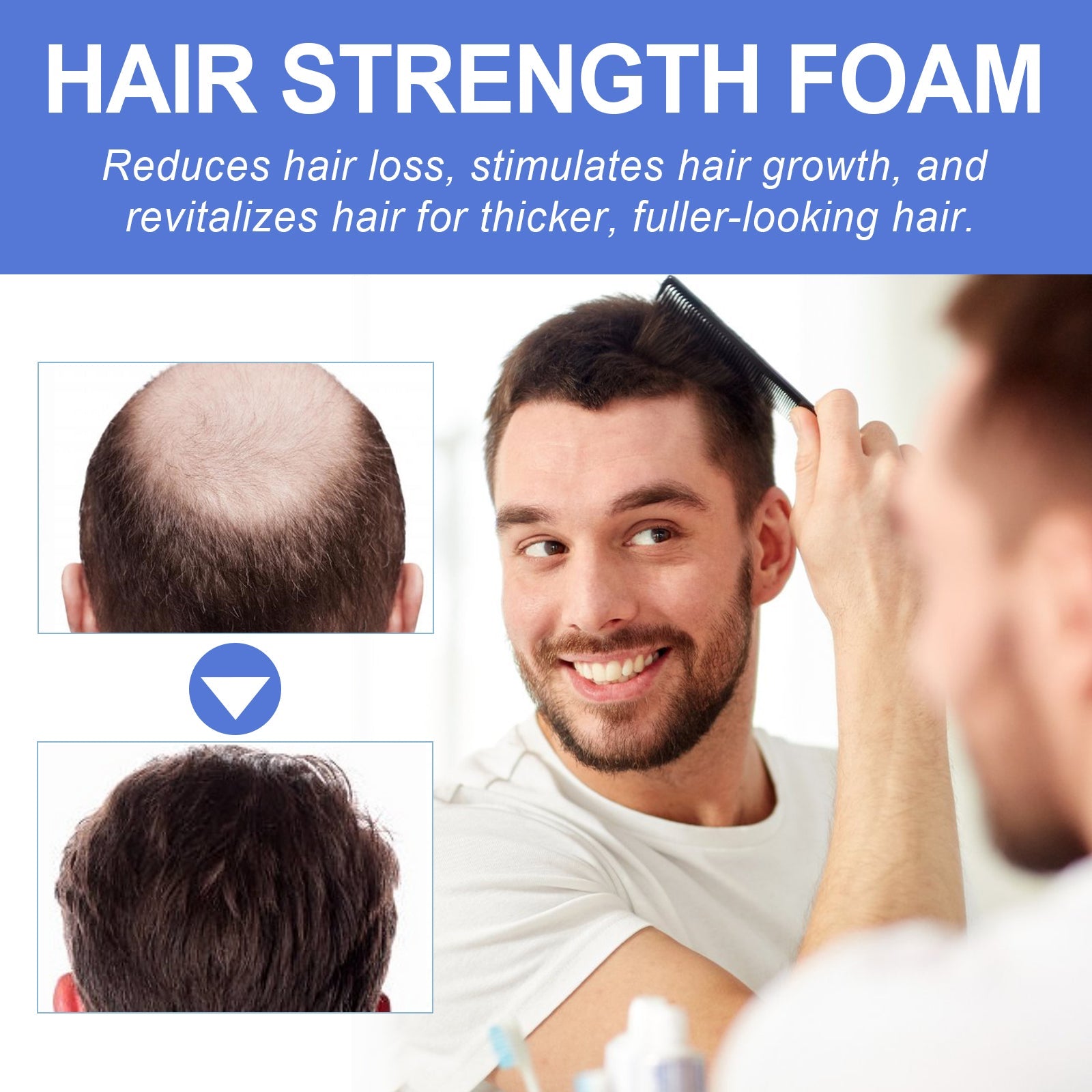 Men's Dense Hair Foam Mousse, Clean Repair Hair Root, Dense And Moisturizing Hair Mousse - Korvel