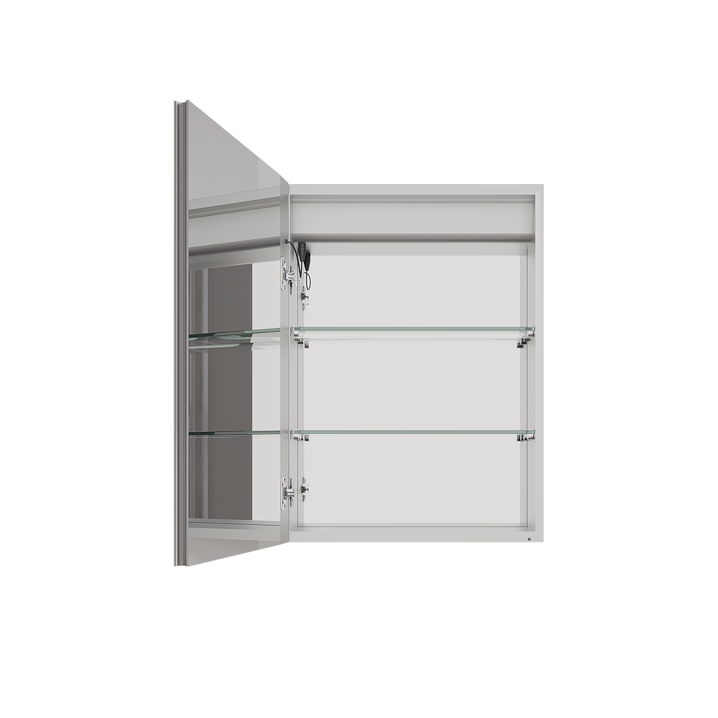 26x20 inch(Left Door) bathroom medicine cabinet with LED mirror 3000K~6000K single door lighting bathroom cabinet with touch switch adjusta - Korvel