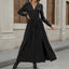 Lace V-neck Bow Print Long Sleeve Dress - Korvel