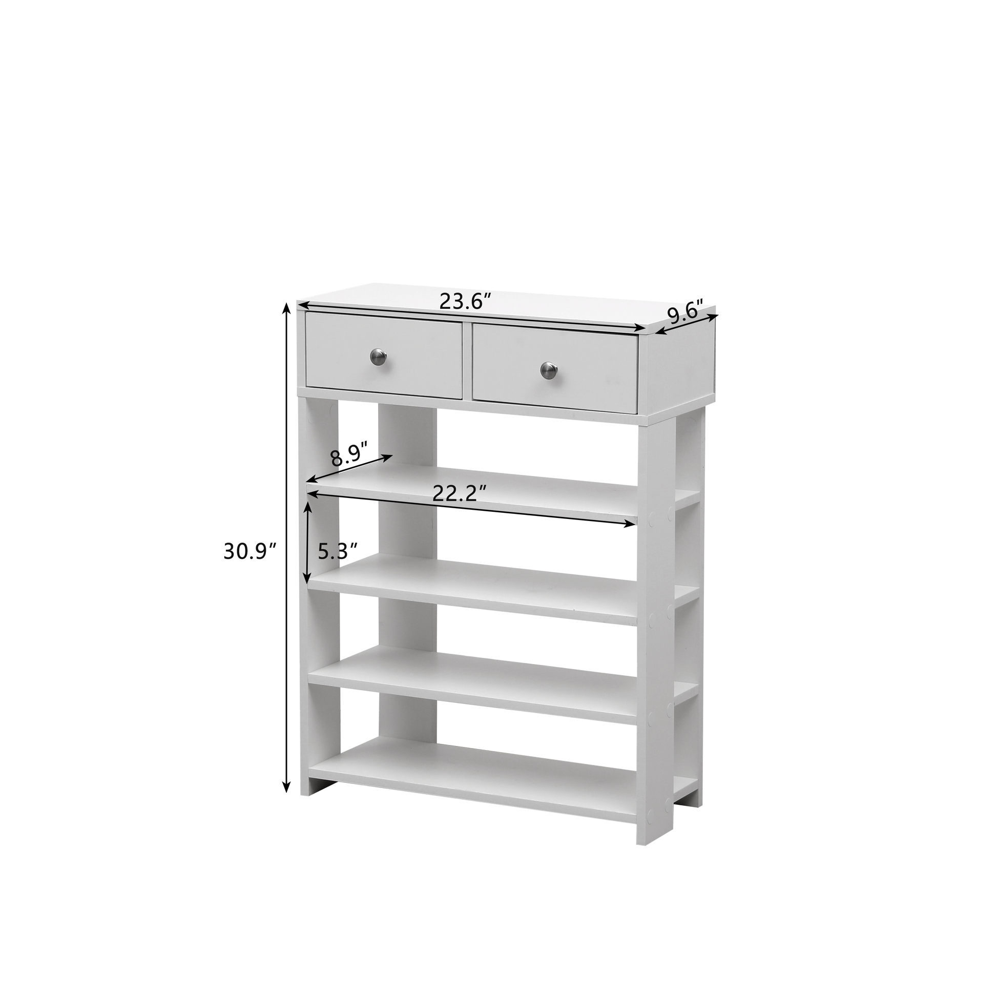 Storage Rack Storage Organiser in the Entryway Economical Home Shoe Rack Multi-Layer Shoe Cabinet (White) - Korvel