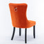 Premium Velvet Upholstered Dining Chair Set - Orange