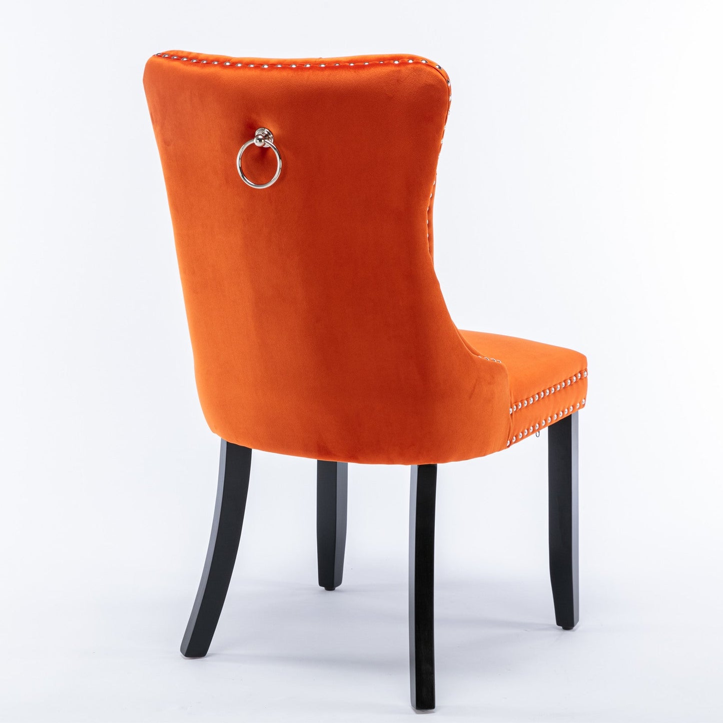 Premium Velvet Upholstered Dining Chair Set - Orange