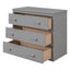 Low Study Full Loft Bed with Cabinet Shelves and Rolling Portable Desk Multiple Functions Bed- Gray - Korvel