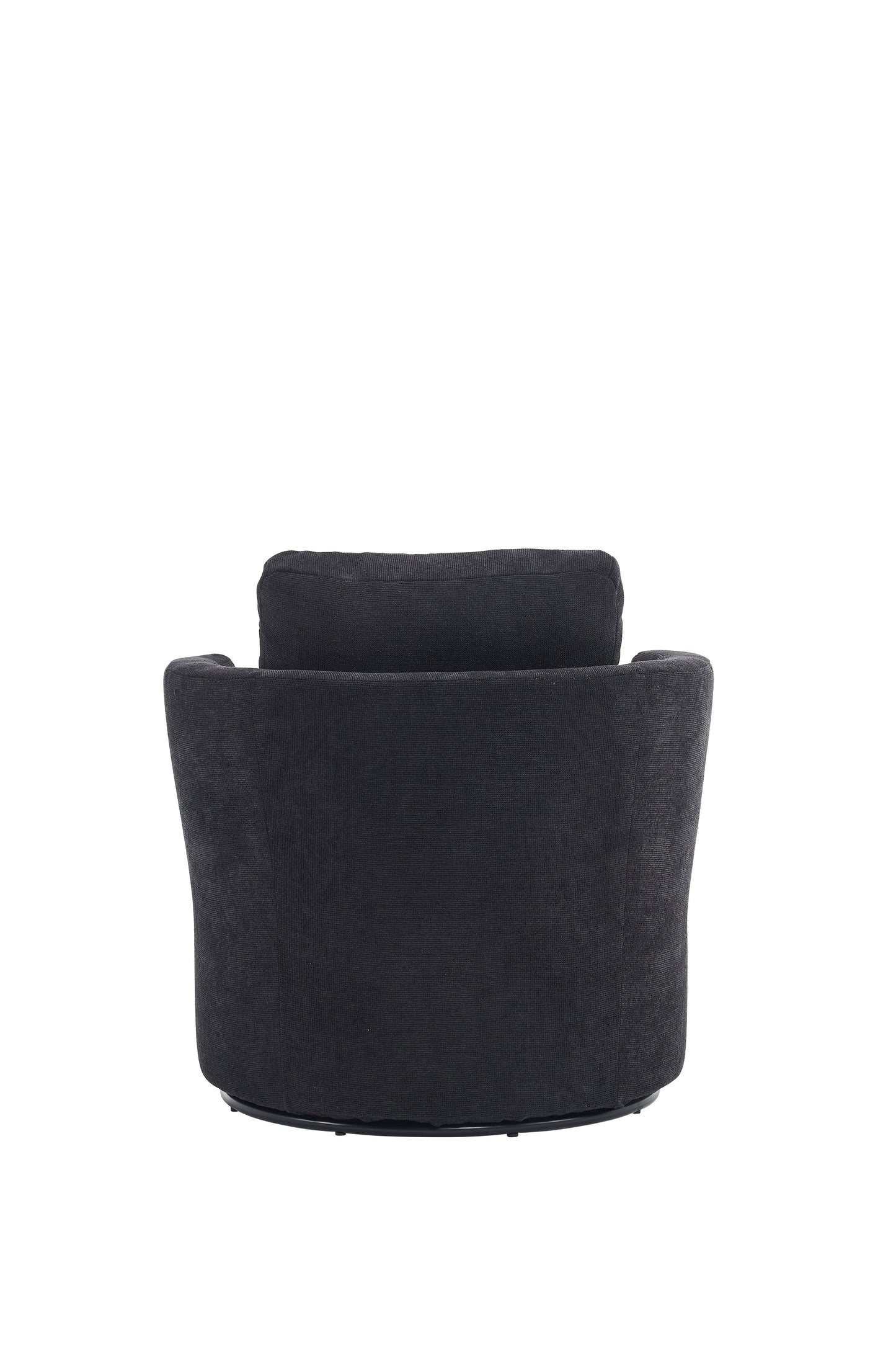 Rotating bucket chair living room comfortable circular sofa chair 360 degree rotating bucket chair armchair (black) - Korvel