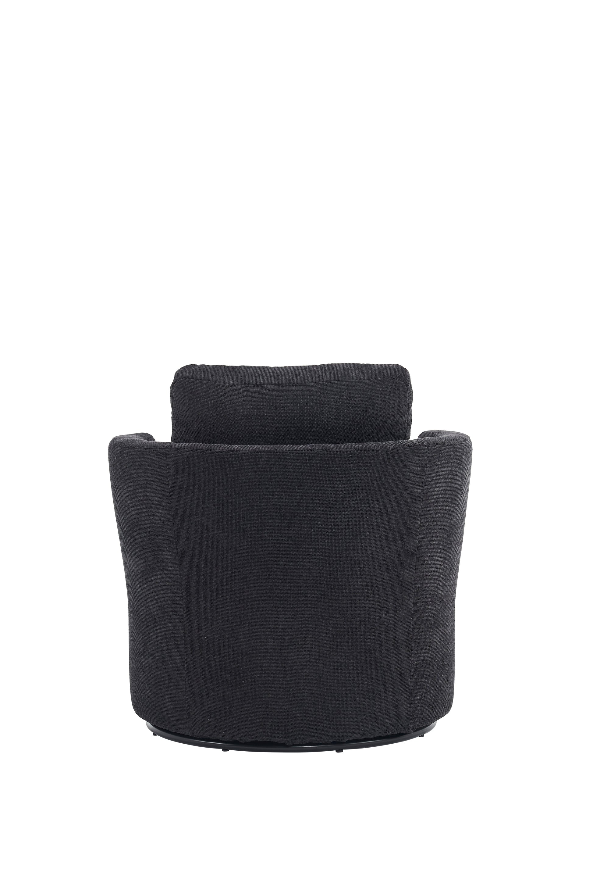 Rotating bucket chair living room comfortable circular sofa chair 360 degree rotating bucket chair armchair (black) - Korvel