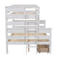 Wood Twin over Full Bunk Bed with 2 Drawers  White - Korvel