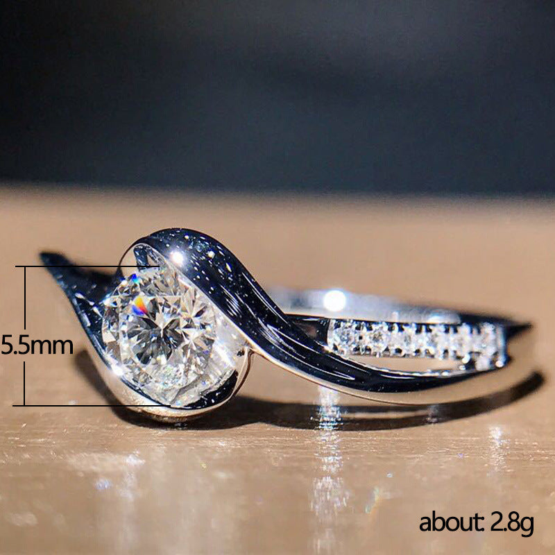 Creative Twisted Arm Eight Heart Eight Arrow Zircon Ring for Women's Engagement Ring - Korvel