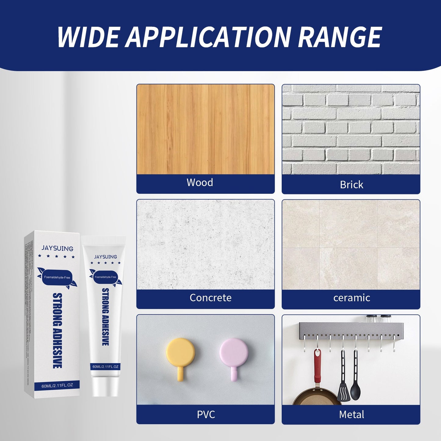 Nail-free Adhesive, Household Hardware Auxiliary Adhesive Glass Shelving Adhesive Hole Free Nail-free Adhesive - Korvel