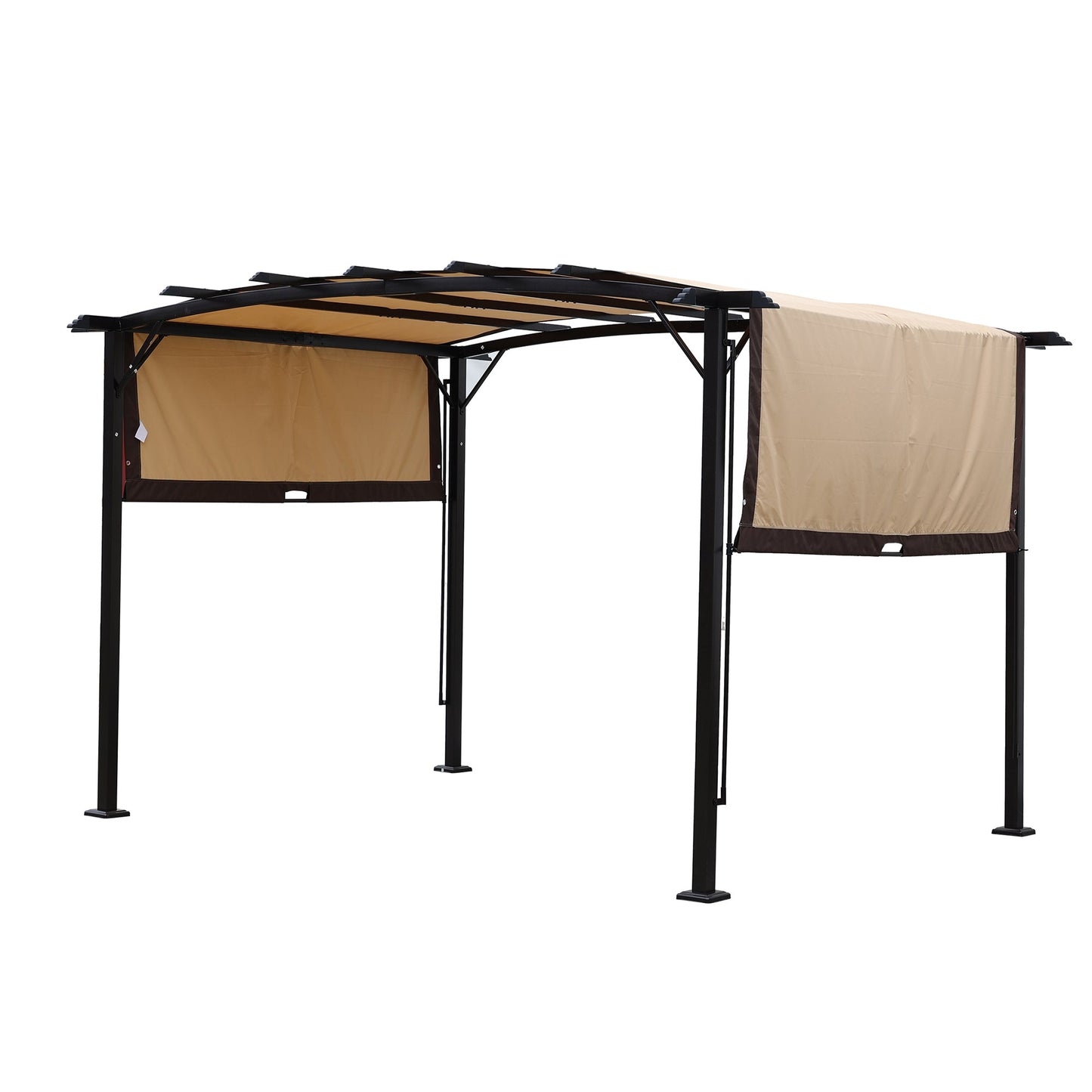 12 x 9 Ft Outdoor Pergola with Retractable Shade Canopy
