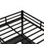 Cama loft de metal negro premium con escritorio y estantes