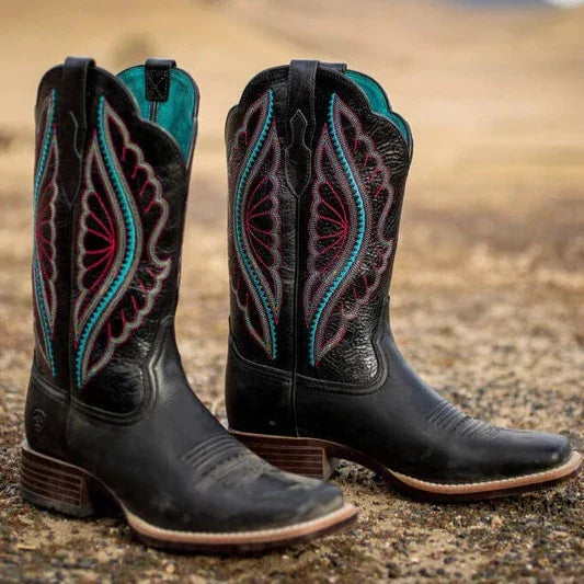 Ariat Women's Black Primetime Boots with Vibrant Stitching - Korvel