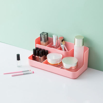1pc Desktop Sundries Finishing Container Cosmetic Storage Partition Box Makeup Holder Stand Toiletries Plastic Case Organizer - Korvel