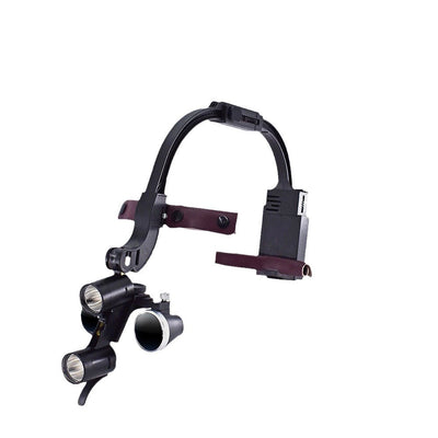 Dental oral head mounted magnifier with headlight HD orthopedic ENT optical instrument magnifying lens light - Korvel