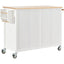 Kitchen Island Cart with Solid Wood Top and Locking Wheels 54.3 Inch Width  (White) - Korvel