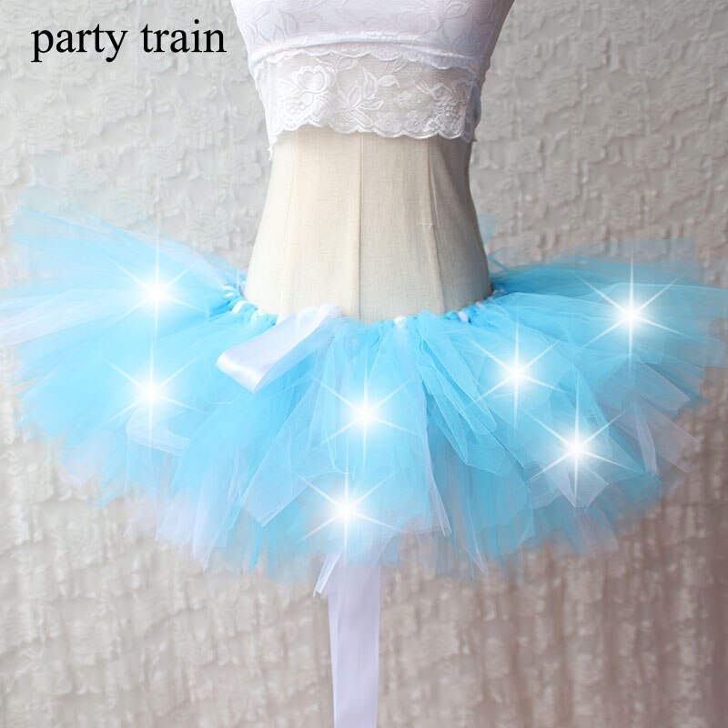 Arrival Women Tulle Tutu Skirt Sexy Mini Fancy Adult Petticoat Fluffy Yarn Ballet Dance Halloween Led Light Up - Korvel