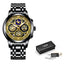 Montre à quartz squelettique multifonctionnelle pour hommes - Étanche