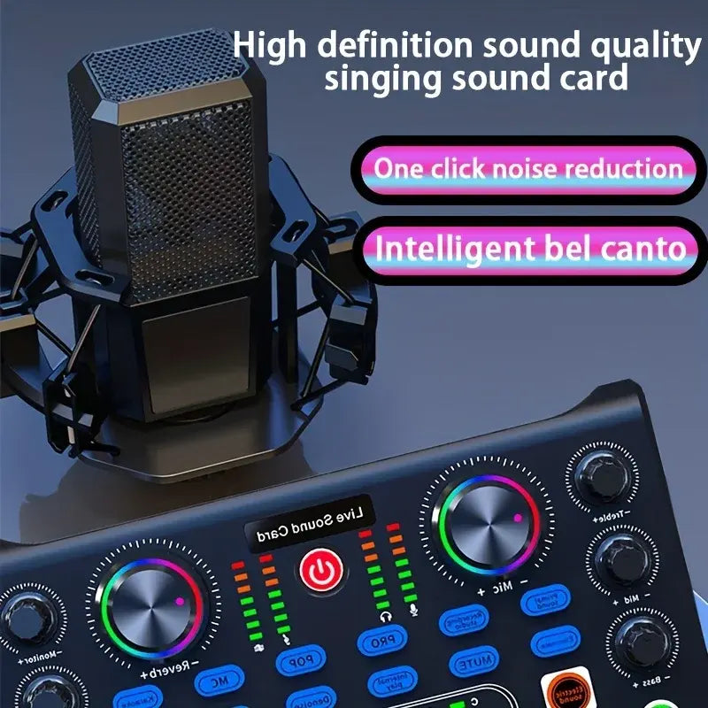 HD X60 Sound Card English Version Professional Audio Mixer for Karaoke Broadcast KTV Singing Live Sound Mixer - Korvel