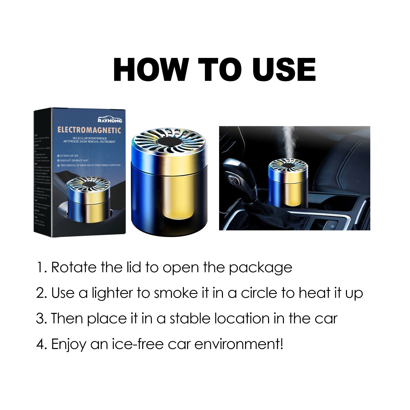 Deicer Car Glass Deicer Snow Removal Tool Quick Portable Car Window Deicer - Korvel