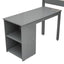Low Study Twin Loft Bed with Cabinet and Rolling Portable Desk - Gray (OLD SKU :LP000113AAE) - Korvel