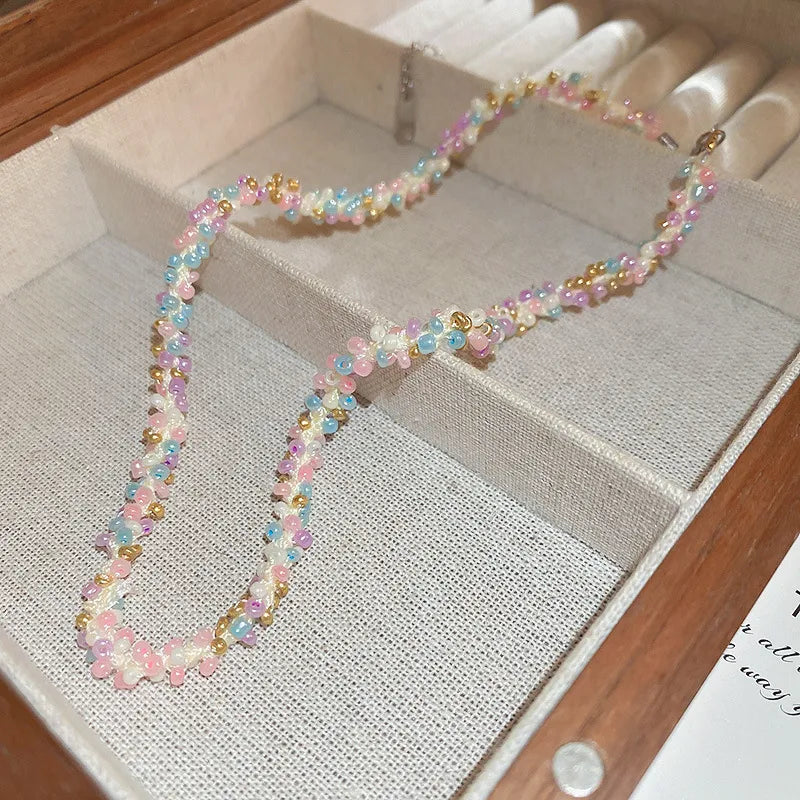Titanium Steel Rice Bead Necklace - Korvel