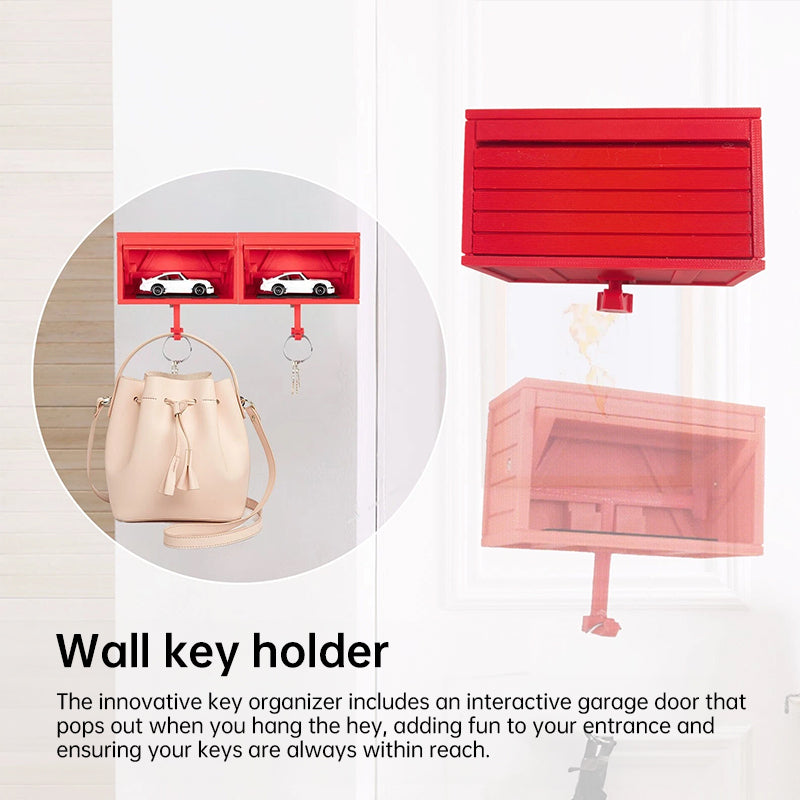 Porte-clés en bois élégant avec design en forme de garage