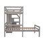 Cama loft tamaño twin con escalera de almacenamiento y escritorio - Gris