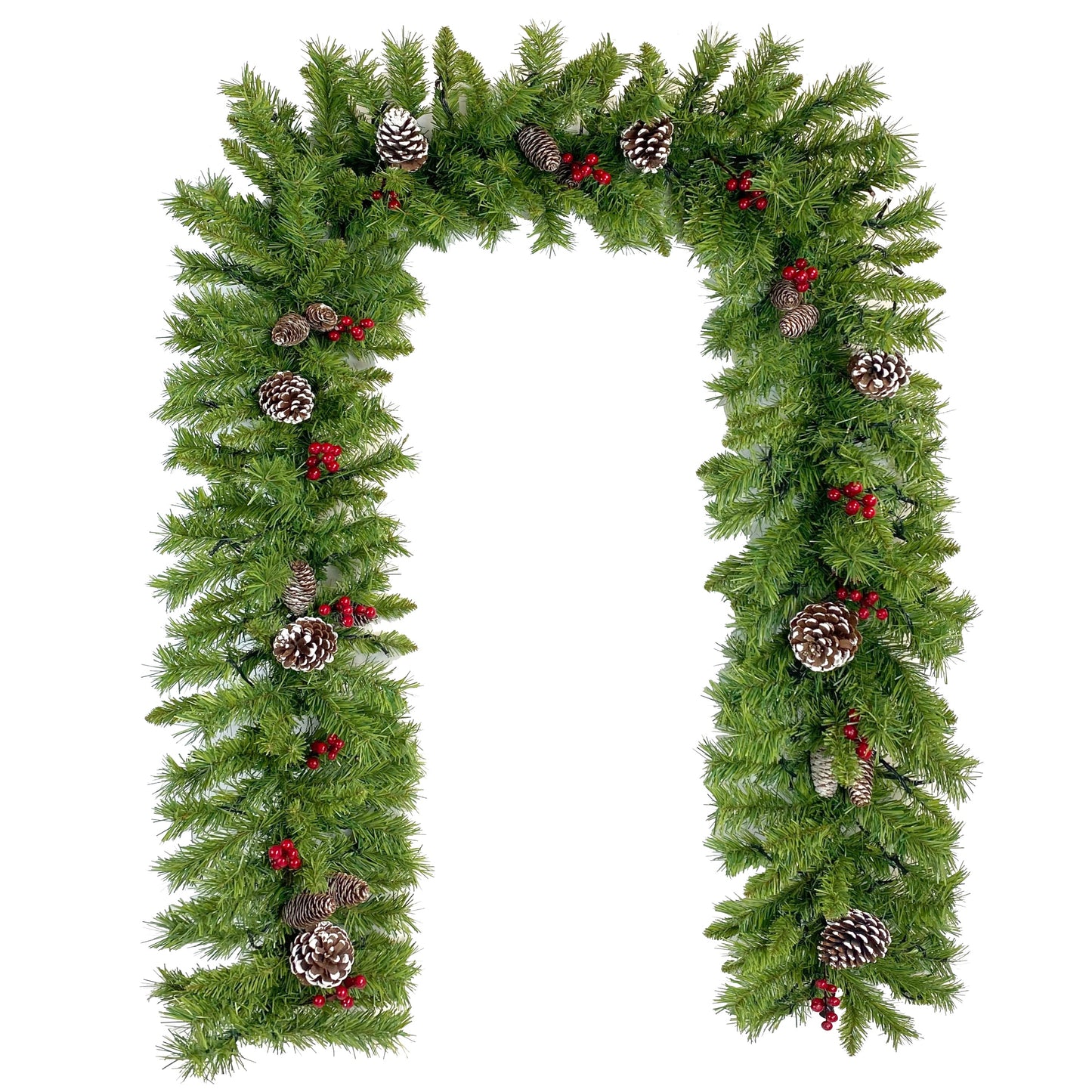 Christmas Tree Artificial Christmas 4-piece Set, including flower wreath, flower wreath, and 2 entrance trees, with LED lights - Korvel