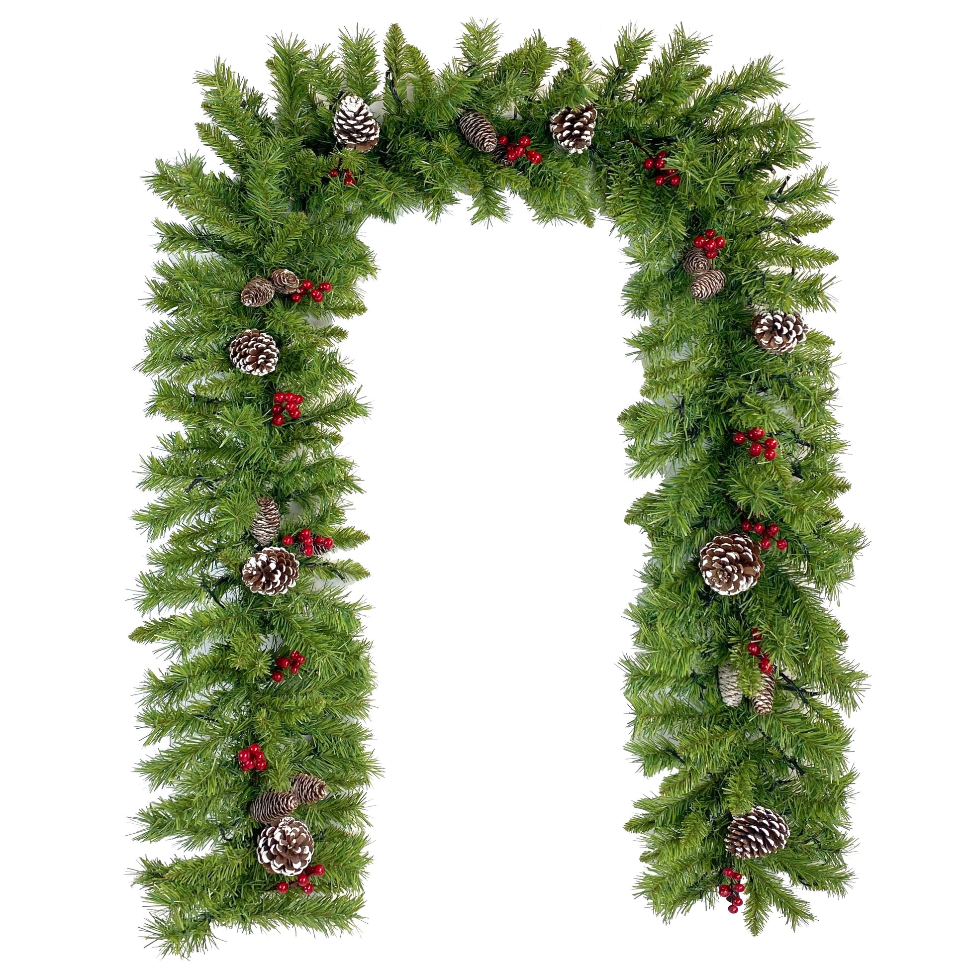 Christmas Tree Artificial Christmas 4-piece Set, including flower wreath, flower wreath, and 2 entrance trees, with LED lights - Korvel