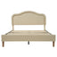 Full Size Velvet Upholstered Smart LED Bed Frame with Adjustable Height Headboard,No Box Spring Needed,Easy Assembly,Beige - Korvel