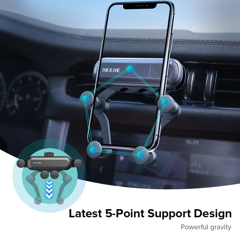 INIU Gravity Car Phone Holder Air Vent Mount Mobile Cell Stand GPS Support For iPhone 12 11 Pro Max Xr Xs X 8 7 6 Xiaomi Samsung - Korvel