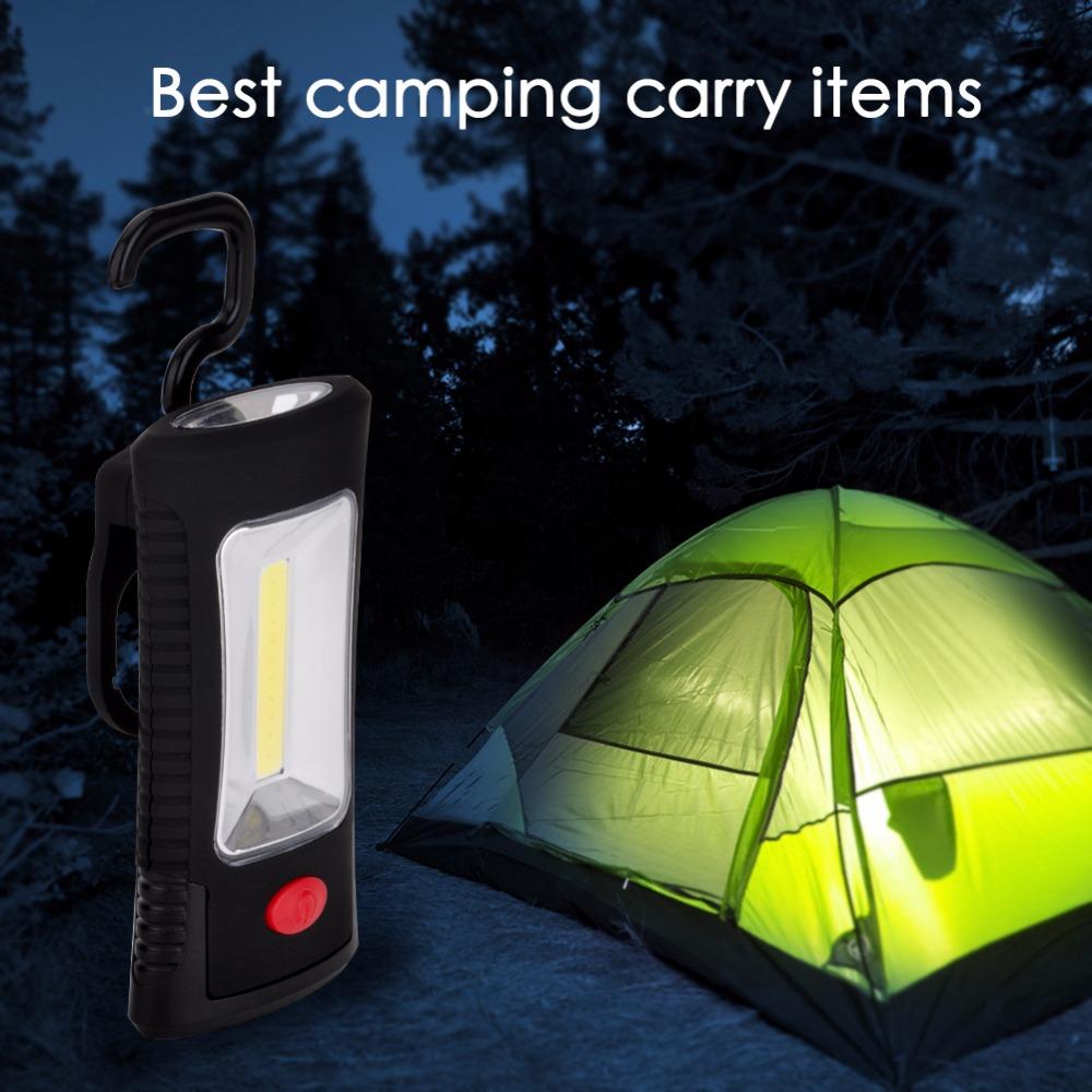 2-Modes COB LED Magnetic Working Folding Hook Hanging Lamp Torch Linternas  Flashlight Handy Lighting Use 3x AAA - Korvel