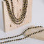 Collar de cuentas de ágata negra chapado en oro hecho a mano para mujeres