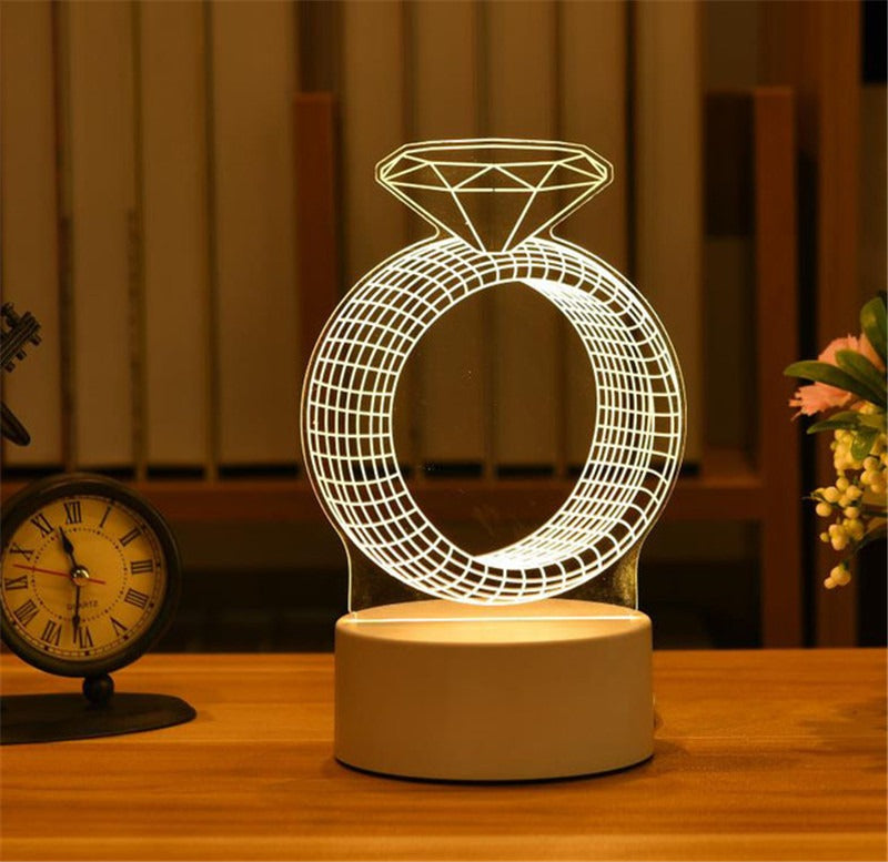 3D LED Night Light - Creative Table Lamp for All Occasions