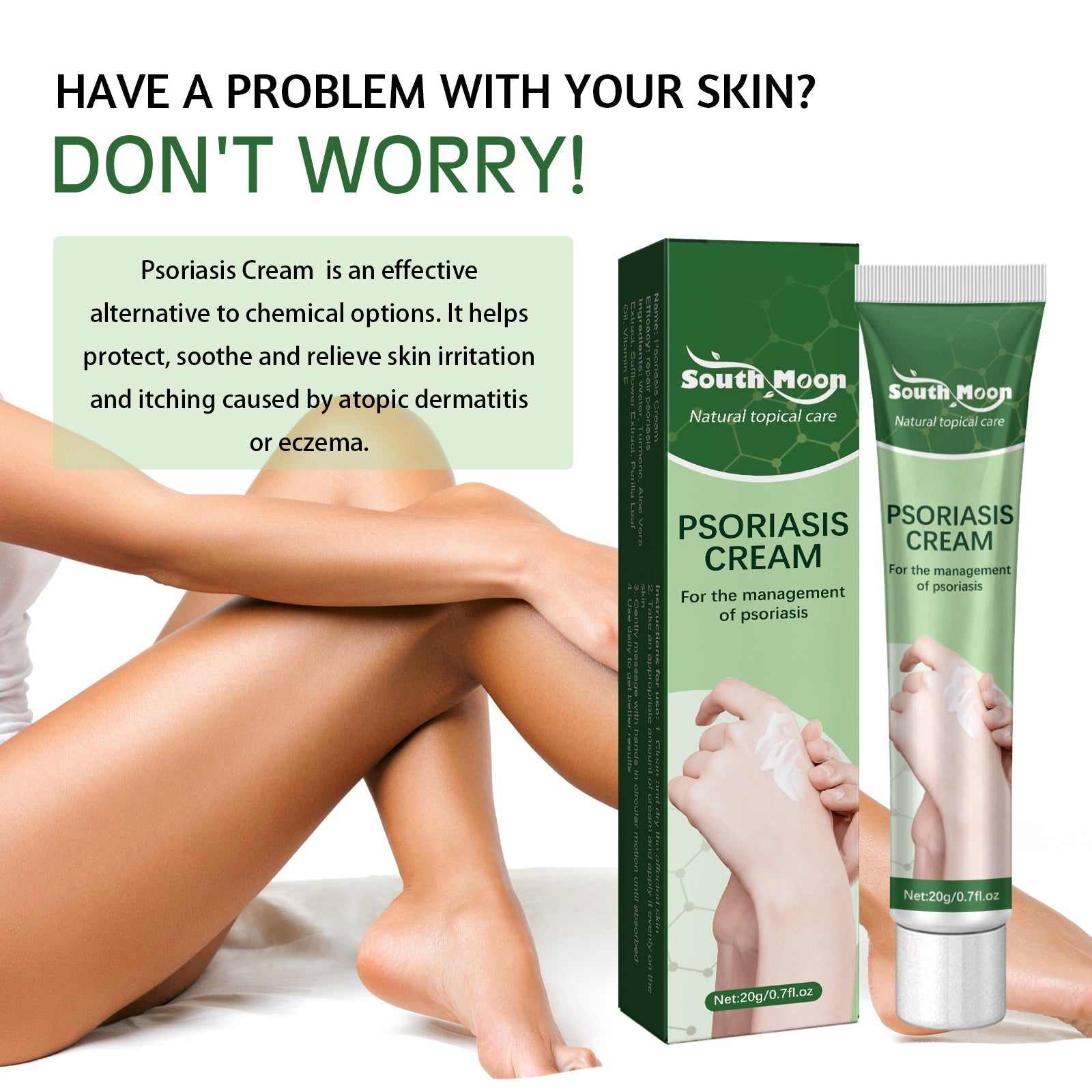 Psoriasis Cream, Relieve Itchy Skin Of Hands And Feet Skin Moss Body Skin Care Cream - Korvel