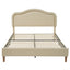 Full Size Velvet Upholstered Smart LED Bed Frame with Adjustable Height Headboard,No Box Spring Needed,Easy Assembly,Beige - Korvel