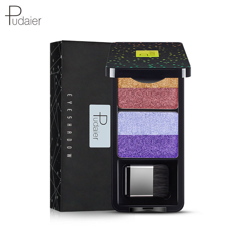 Pudaier Pearlescent Stereo Dazzle Color Change Double Color Eye Shadow Waterproof No Makeup And Makeup - Korvel