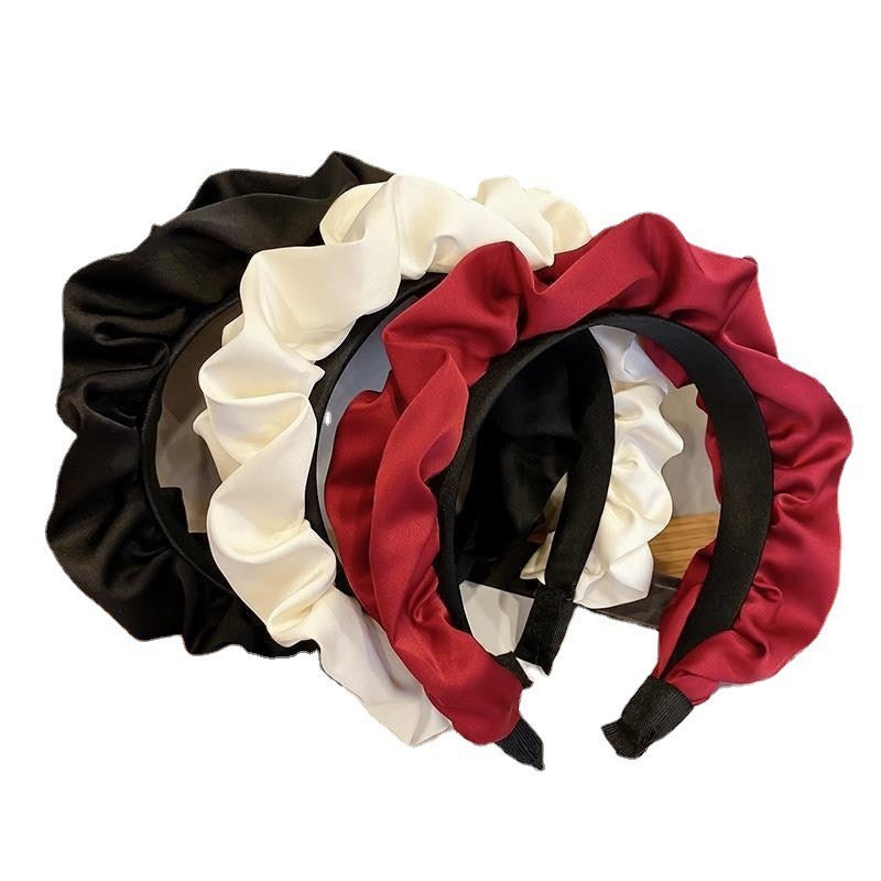 Women's wide brimmed hair accessories with high cranial crest and large intestine folds and hair bands - Korvel