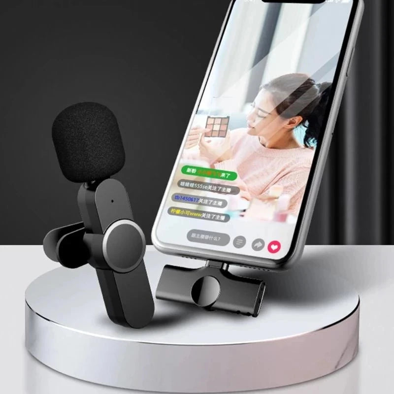 Wireless Lavalier Microphone Lapel Mic Mini For iPhone Android Cell Mobile Phone PC Tiny Micro Tie Mikrofon Mike Dual Bluetooth - Korvel