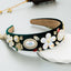 Diadema de terciopelo con borlas de perlas barrocas vintage