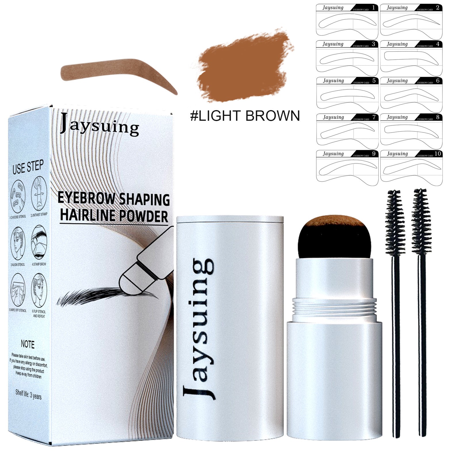 Jaysuing Eyebrow Printing Set Eyebrow Powder Hairline Retouching Eyebrow Shape Portable Hairline Eyebrow Repair Shadow Powder - Korvel