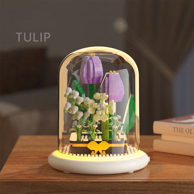 Premium Building Block Flower Simulation Set