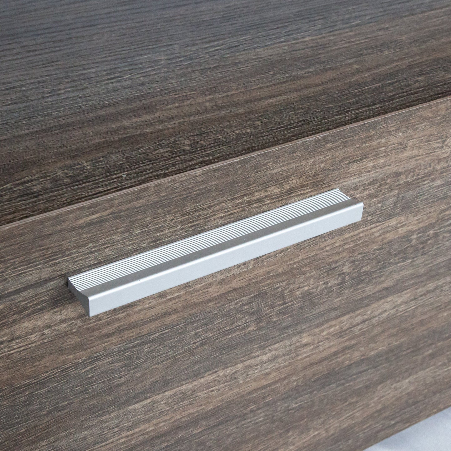Meuble TV moderne marron avec éclairage LED - Assemblage rapide